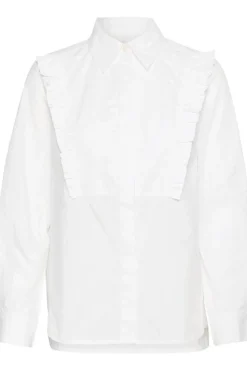 Inwear naisten paitapusero, VALLEYIW FRILL SHIRT Pure White