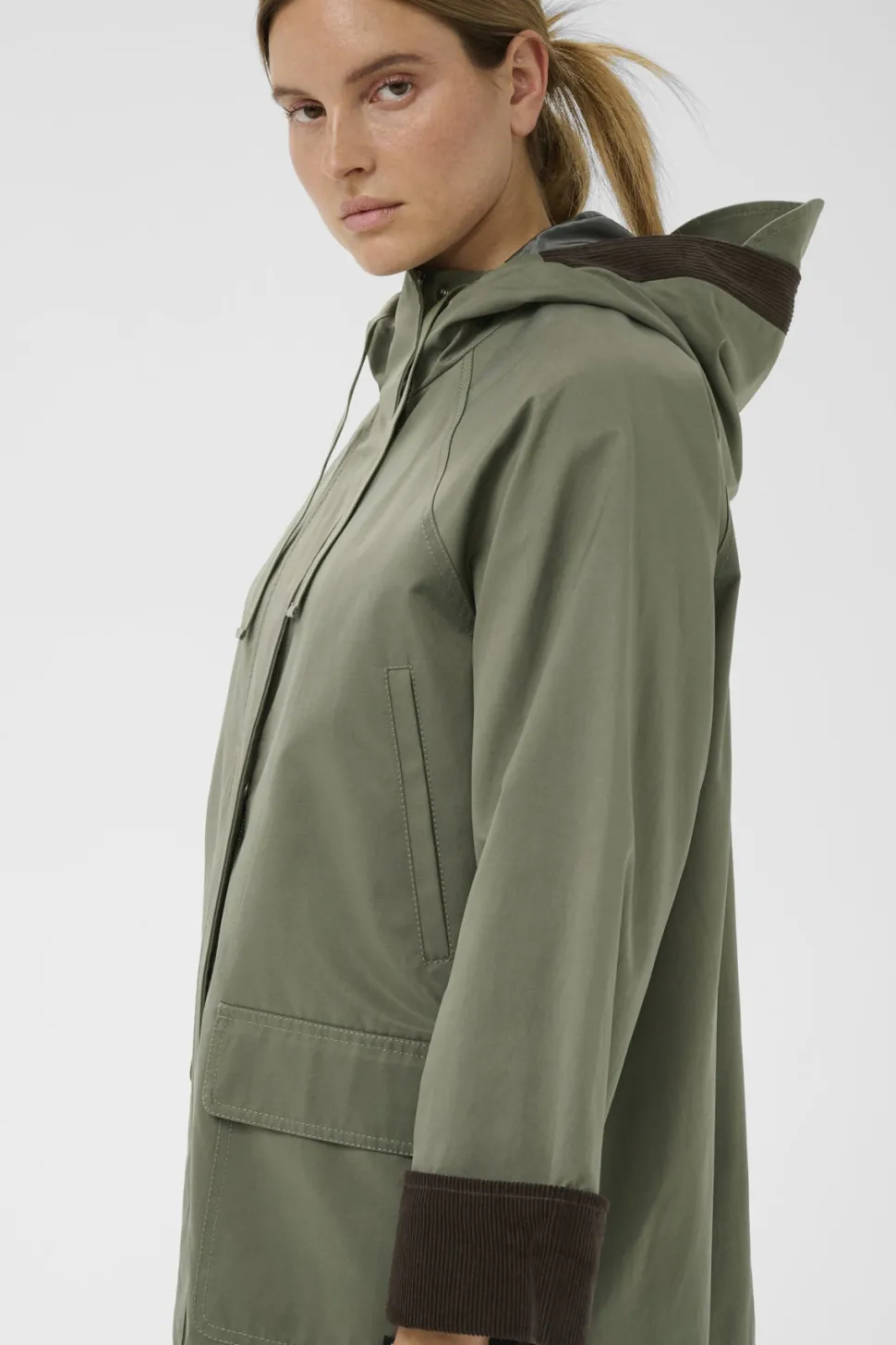 Inwear naisten takki GracelynnIW Hooded Jacket, vihreä