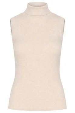 Inwear Naisten Toppi, DAGNAIW MELANGE ROLLNECK TOP Ecru