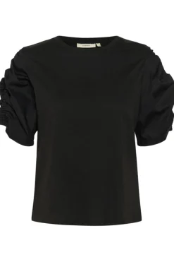 Inwear naisten t-paita, K-PAYANA WOVEN TRIM T-SHIRT Black