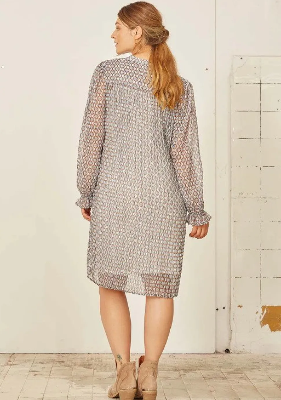 Isay, Naisten Mekko, THEA PLEAT DRESS Sininen Kuosi