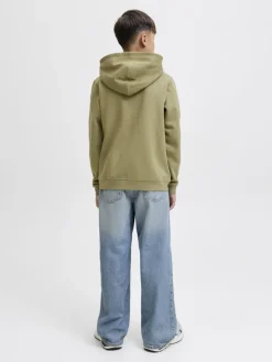Jack and Jones junior huppari, JORINWOOD BLOCK BRANDING Tummanvihreä