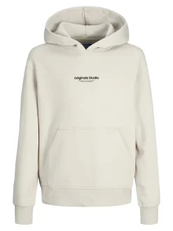 Jack and Jones junior huppari, JORVESTERBRO SWEAT HOOD Luonnonvalkoinen