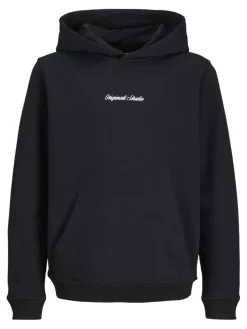 Jack and Jones Junior lasten huppari JORNORREBRO EMB SWEAT HOOD NOOS JNR, musta