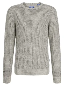 Jack and Jones Junior lasten neulepusero JJGLOBAL KNIT CREW NECK JNR, harmaa