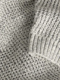 Jack and Jones Junior lasten neulepusero JJGLOBAL KNIT CREW NECK JNR, harmaa