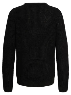 Jack and Jones Junior lasten neulepusero JJGLOBAL KNIT CREW NECK JNR, musta