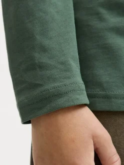 Jack and Jones Junior lasten paita JORBLEECKER MINIMAL TEE LS CREW NECK JNR, vihreä