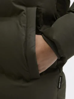 Jack and jones junior toppatakki, JJESOHO PUFFER HOOD JNR Tummanvihreä