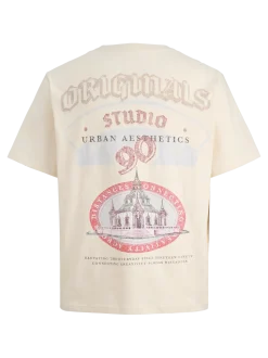 Jack and jones junior t-paita, JORMEADOWS GRAPHIC BACK TEE SS CRE JNR Luonnonvalkoinen