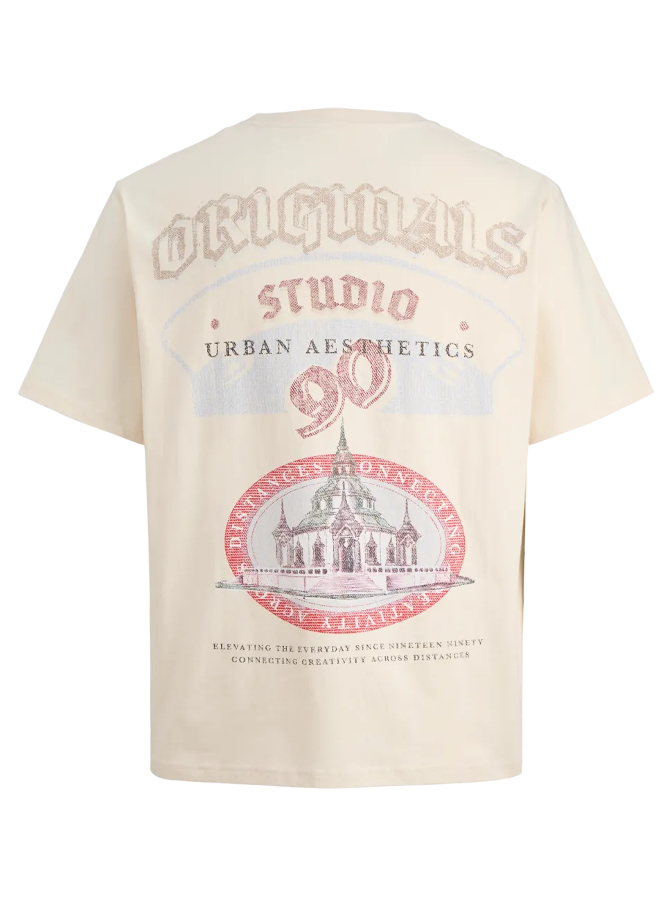 Jack and jones junior t-paita, JORMEADOWS GRAPHIC BACK TEE SS CRE JNR Luonnonvalkoinen