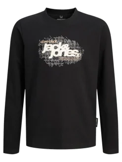 Jack and jones junior t-paita, JCOGRID BRANDING TEE LS CREW NECK JNR Musta