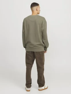Jack and Jones miesten collegepusero, JJECHARGE FADED SWEAT CREW NECK Silver Sage