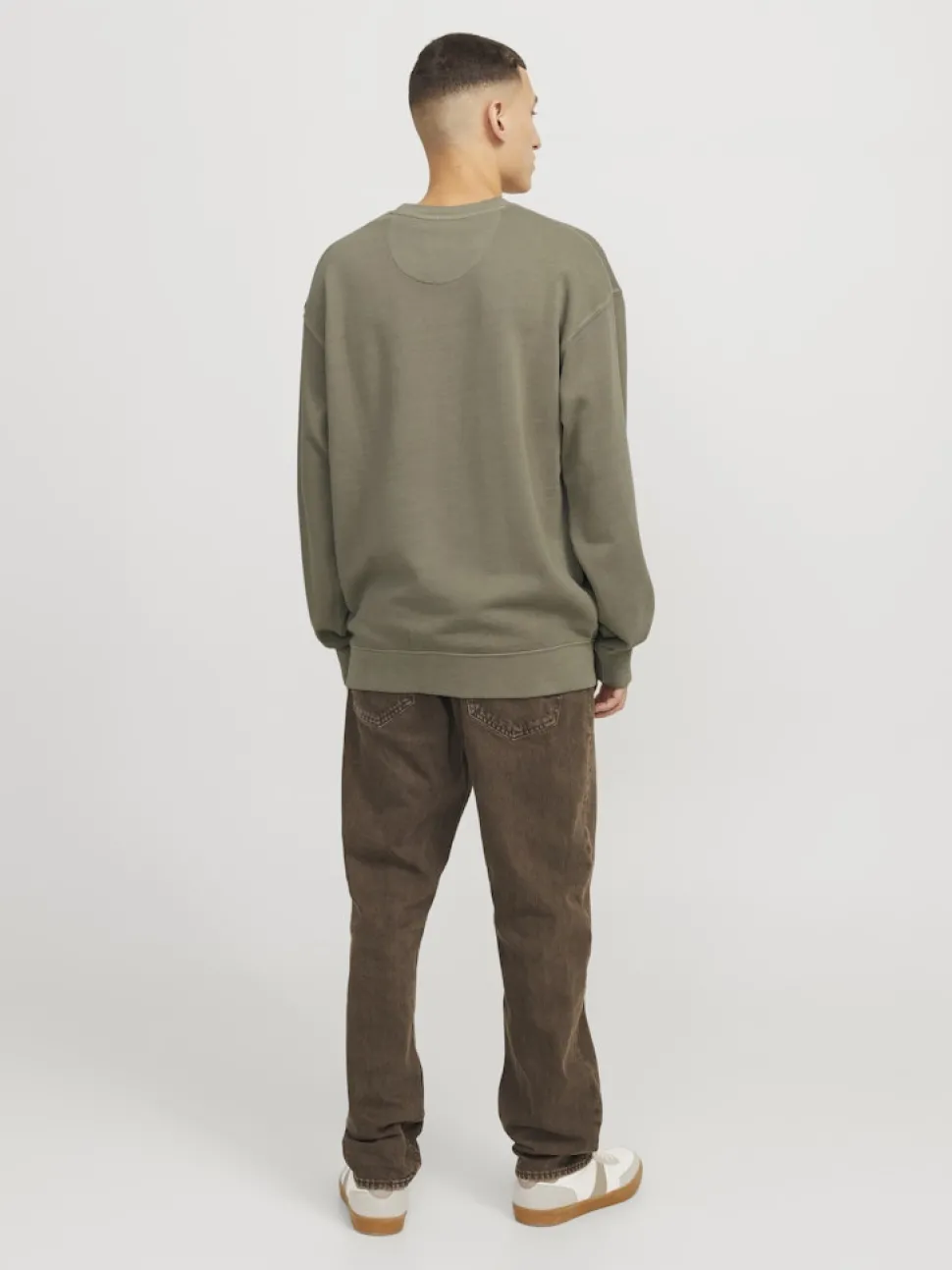 Jack and Jones miesten collegepusero, JJECHARGE FADED SWEAT CREW NECK Silver Sage