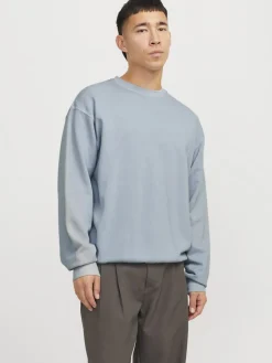 Jack and Jones miesten collegepusero, JJECHARGE FADED SWEAT CREW NECK Chambray Blue