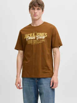 Jack and Jones miesten t-paita, JJELOGO TEE SS O-NECK 2 COL AW25 SN Monks Robe