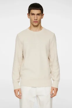 J.Lindeberg miesten neule, ARTHUR KNIT ORG COTTON Luonnonvalkoinen