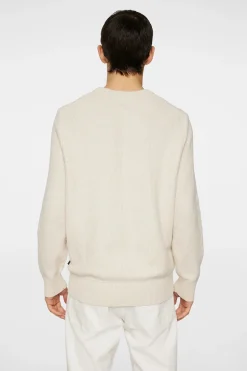 J.Lindeberg miesten neule, ARTHUR KNIT ORG COTTON Luonnonvalkoinen