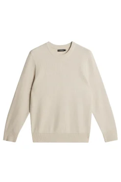 J.Lindeberg miesten neule, ARTHUR KNIT ORG COTTON Luonnonvalkoinen