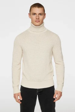 J.Lindeberg Miesten Neule, OLIVEIRO TURTLENECK Luonnonvalkoinen