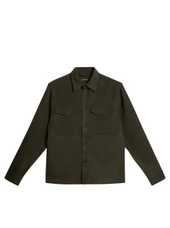 J.Lindeberg Miesten Paitatakki, FLAT WOOL OVERSHIRT Armeijanvihreä