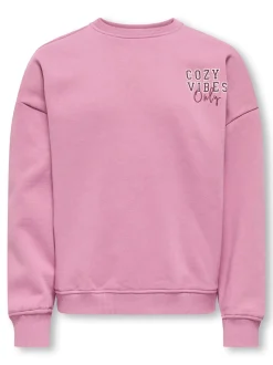 Kids Only lasten collegepaita KOGBILA PRINT O-NECK SWEAT NOOS, vaaleanpunainen