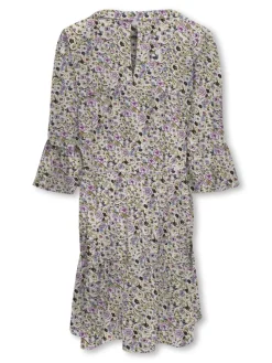 Kids Only lasten mekko, KOGGLOW LIFE ALBERTE 3/4 DRESS AOP Valkopohjainen Kuosi
