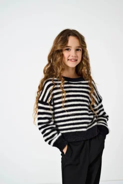 Kids Only lasten neule, KOGNEWPIUMO LS PULLOVER NOOS Raidallinen Musta