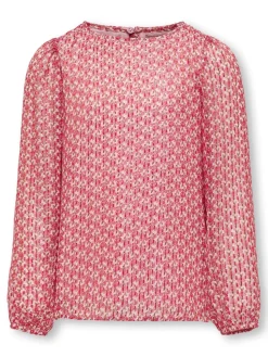 Kids Only lasten paita, KOGJEVA LS O-NECK TOP Vaaleanpunainen