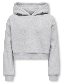 Kids Only lasten svetari, KOGSWEAT LIFE LS HOODIE SHORT Keskiharmaa