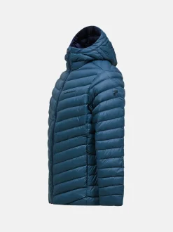 K M FROST DOWN HOOD JACKET PETROOLINSININEN