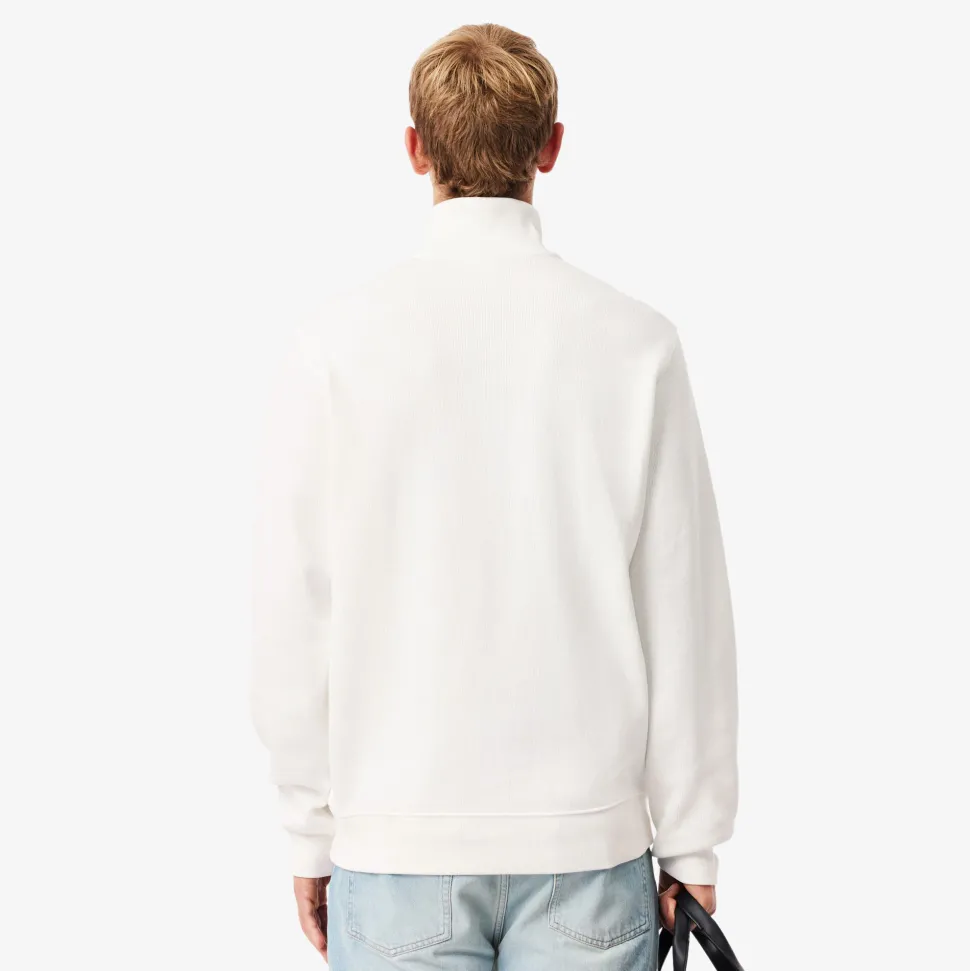 Lacoste miesten collegepaita Regular Fit High Neck Zipped Sweatshirt, valkoinen