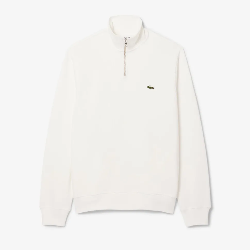 Lacoste miesten collegepaita Regular Fit High Neck Zipped Sweatshirt, valkoinen