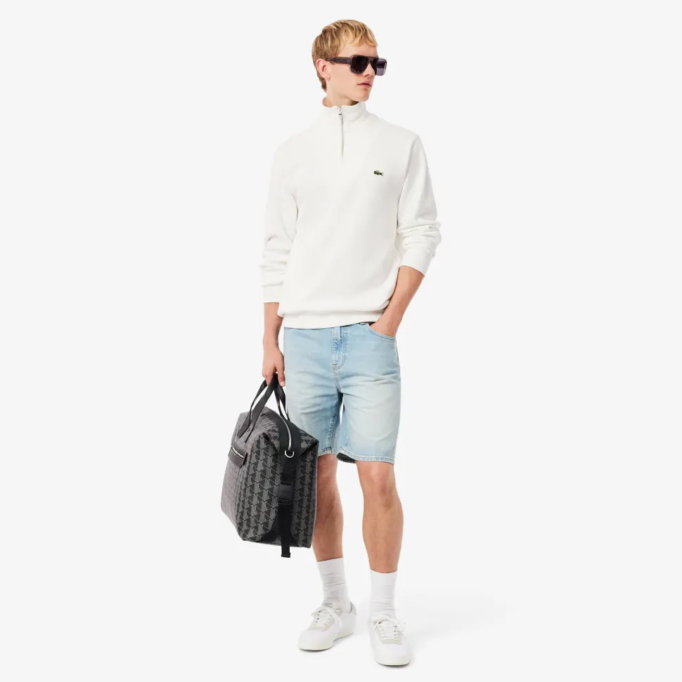 Lacoste miesten collegepaita Regular Fit High Neck Zipped Sweatshirt, valkoinen