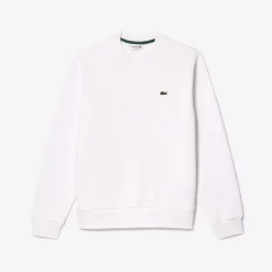 Lacoste Miesten Collegepaita, BRUSHED COTTON FLEEX JOGGER SWEATSHIRT Valkoinen