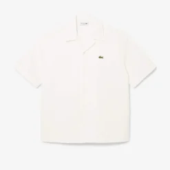 Lacoste miesten kauluspaita, SHORT SLEEVED CASUAL SHIRT Valkoinen