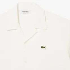Lacoste miesten kauluspaita, SHORT SLEEVED CASUAL SHIRT Valkoinen