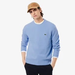 Lacoste miesten neulepusero K MONOCHROME CARDED WOOL NECK SWEATER, vaaleansininen