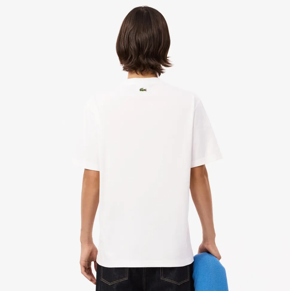 Lacoste miesten t-paita, LACOSTE BIG LOGO Valkoinen