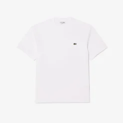 Lacoste Miesten T-Paita, MID WEIGHT COTTON JERSEY T-SHIRT NOS Valkoinen