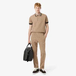 Lacoste miesten verryttelyhousut Parit Monogram Track Pant, beige