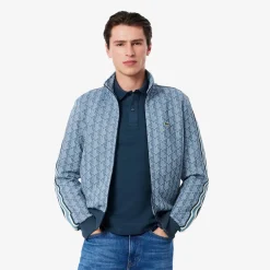Lacoste Miesten Verryttelytakki, PARIS JACQUARD MONOGRAM ZIPPED Sininen Kuosi