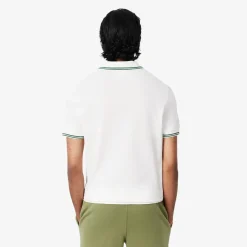 lacosten miesten pikeepaita, RIBBED COLLAR SHIRT Valkoinen