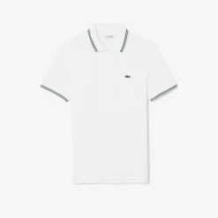 lacosten miesten pikeepaita, RIBBED COLLAR SHIRT Valkoinen