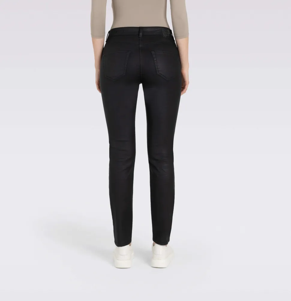 Mac Naisten Farkut, SLIM COATED COTTON TENCEL Musta