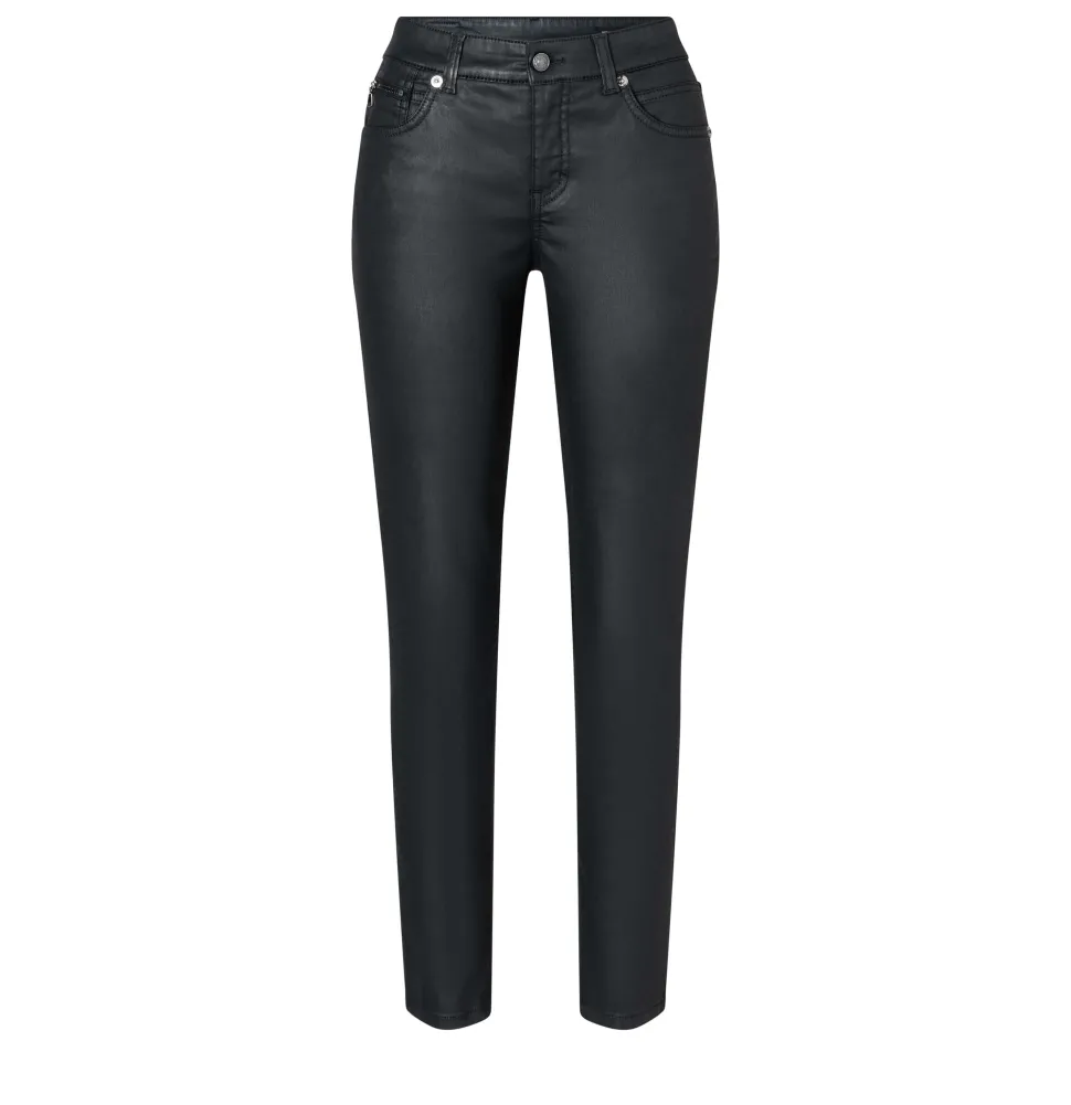 Mac Naisten Farkut, SLIM COATED COTTON TENCEL Musta