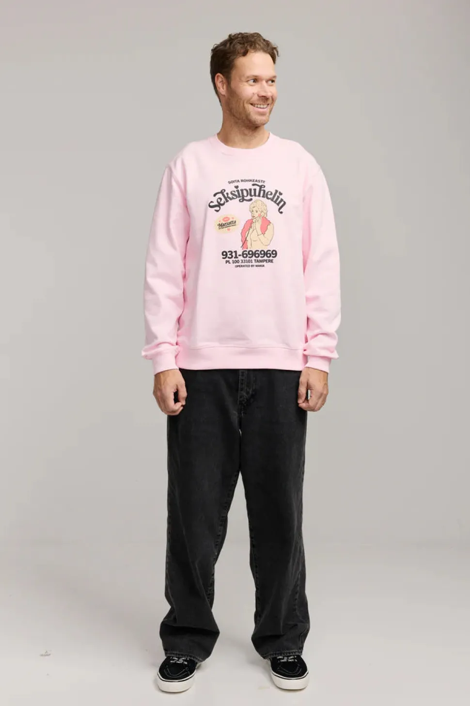 Makia collegepaita Seksipuhelin Sweatshirt, vaaleanpunainen