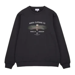 Makia miesten collegepaita Eagle Sweatshirt, hiilenmusta