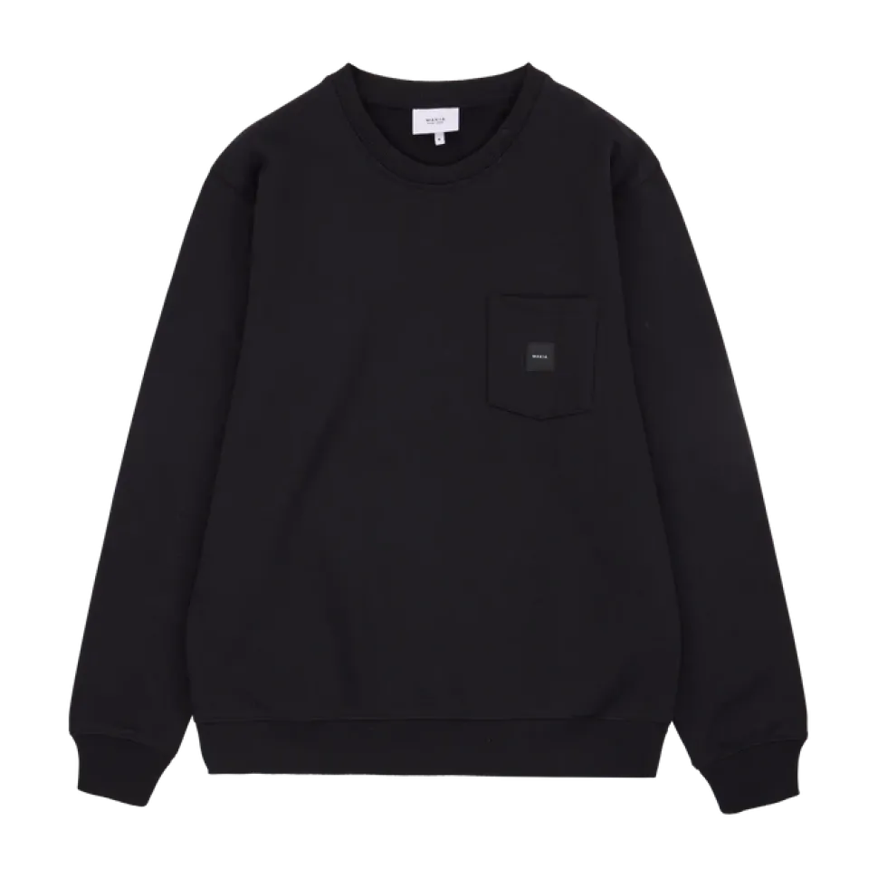 Makia miesten collegepusero, SQUARE POCKET SWEATSHIRT Musta
