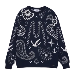 Makia miesten neulepusero Beam Knit, tummansininen